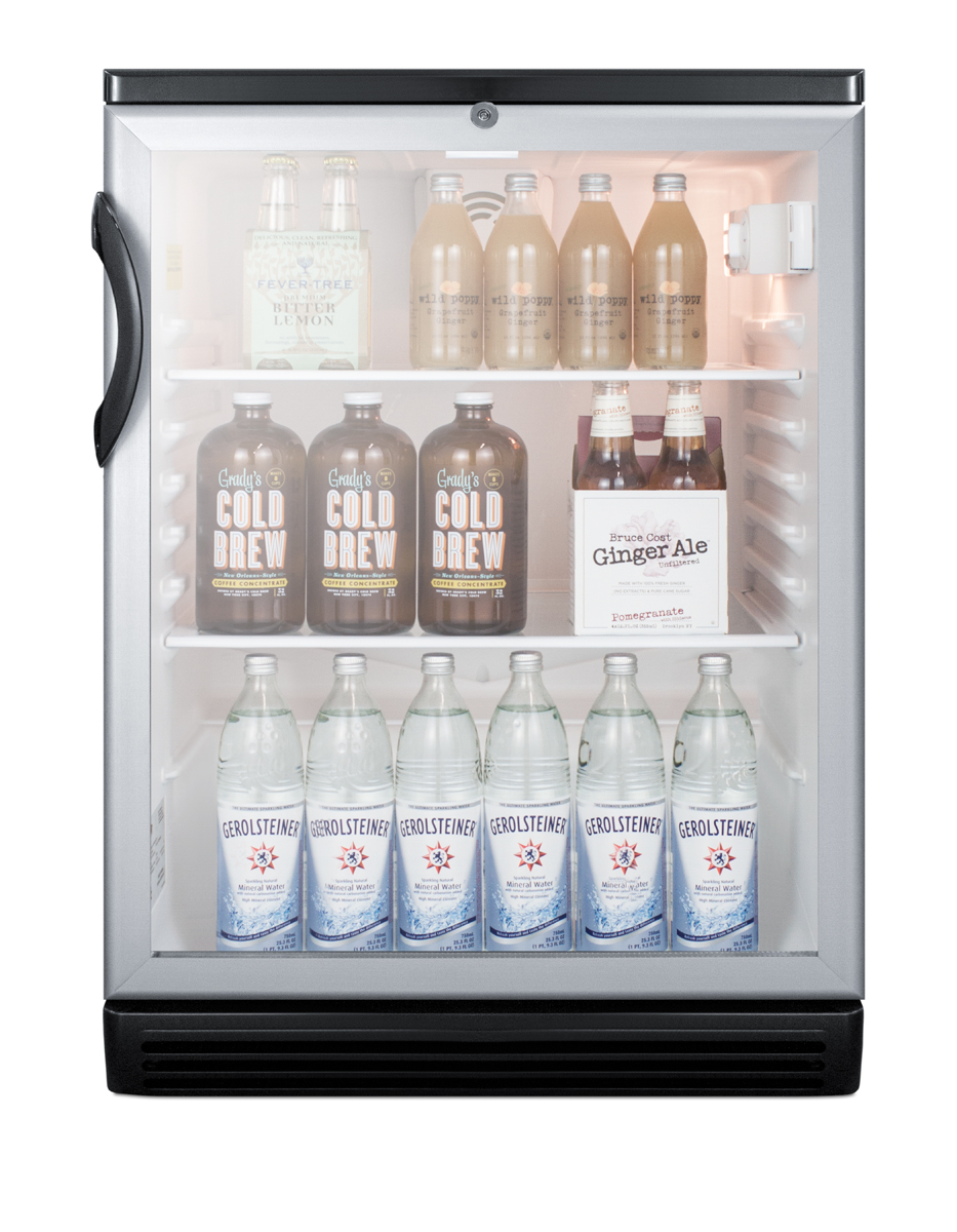 Commercially listed 5.5 cu.ft. counter height beverage center in a 24